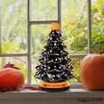 thumbnail image 4 of Halloween Tree Pumpkin Light LED Ceramic Desk Ornament, Battery Powered Tabletop Halloween Lighted Tree for Indoor Office Home, 4 of 6