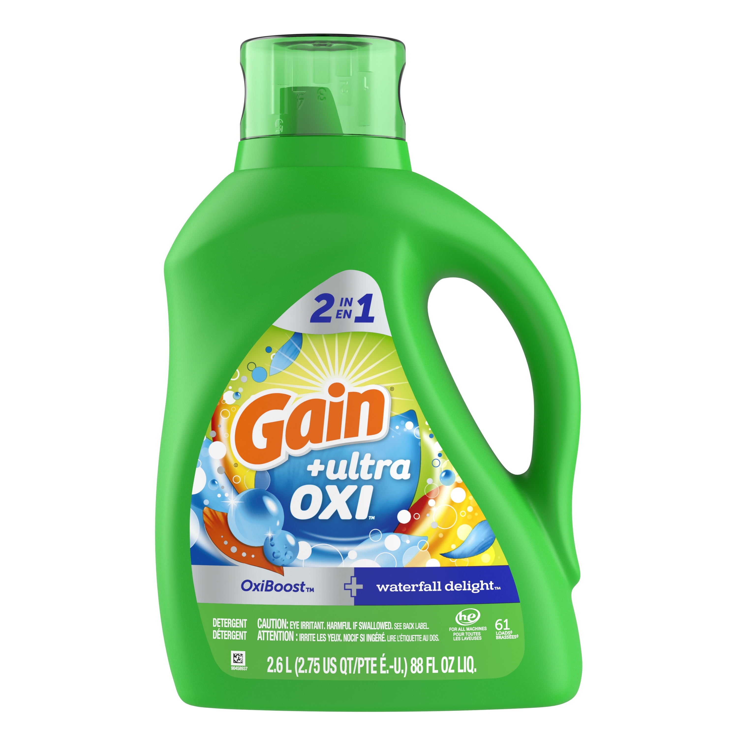 Gain Ultra Oxi Liquid Laundry Detergent, 61 Loads, 88 Fluid Ounces