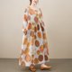 thumbnail image 3 of Vestido suelto de mujer Vintage estampado con bolsillo manga larga cuello redondo Casual vestido MABOTO  Vestido, 3 of 7