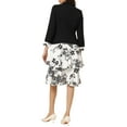 thumbnail image 3 of INSPIRE CHIC Women's Dress and Jacket 2 Piece Sets Chiffon Floral Sleeveless Dress and Contrast Panel Jacket XL Black, 3 of 6