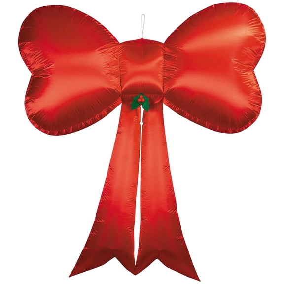 Gemmy 8 Ft. Airblown® Inflatable Hanging Red Satin Christmas Bow Outdoor Decoration