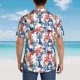 thumbnail image 4 of Pofeuu Red Lobster Print Hawaiian Shirt for Men Sleeves Casual Button Down Summer Beach Dress Shirts T-Shirts,XX-Large, 4 of 7