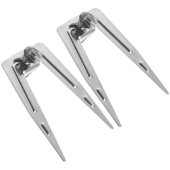 HOOWIFFY Rotisserie Forks 2Pcs Stainless Steel Plated Silver for Barbecue Time Saving and Wide Application