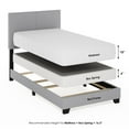 thumbnail image 2 of Furinno Pessac Fabric Upholstered Bed Frame with Wooden Slat Support, Twin, Glacier, 2 of 6