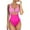 511_Watermelon Red, variant on Lroveb One Piece Swimsuits for Women Spring Summer Solid Color V Neck High Waisted Monokini Bathing Suit