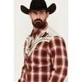 thumbnail image 2 of Roper Mens Long Sleeve Snap Red Plaid Western Shirt With Fancy Curved Yokes Applique On Front Yoke, 2 of 4