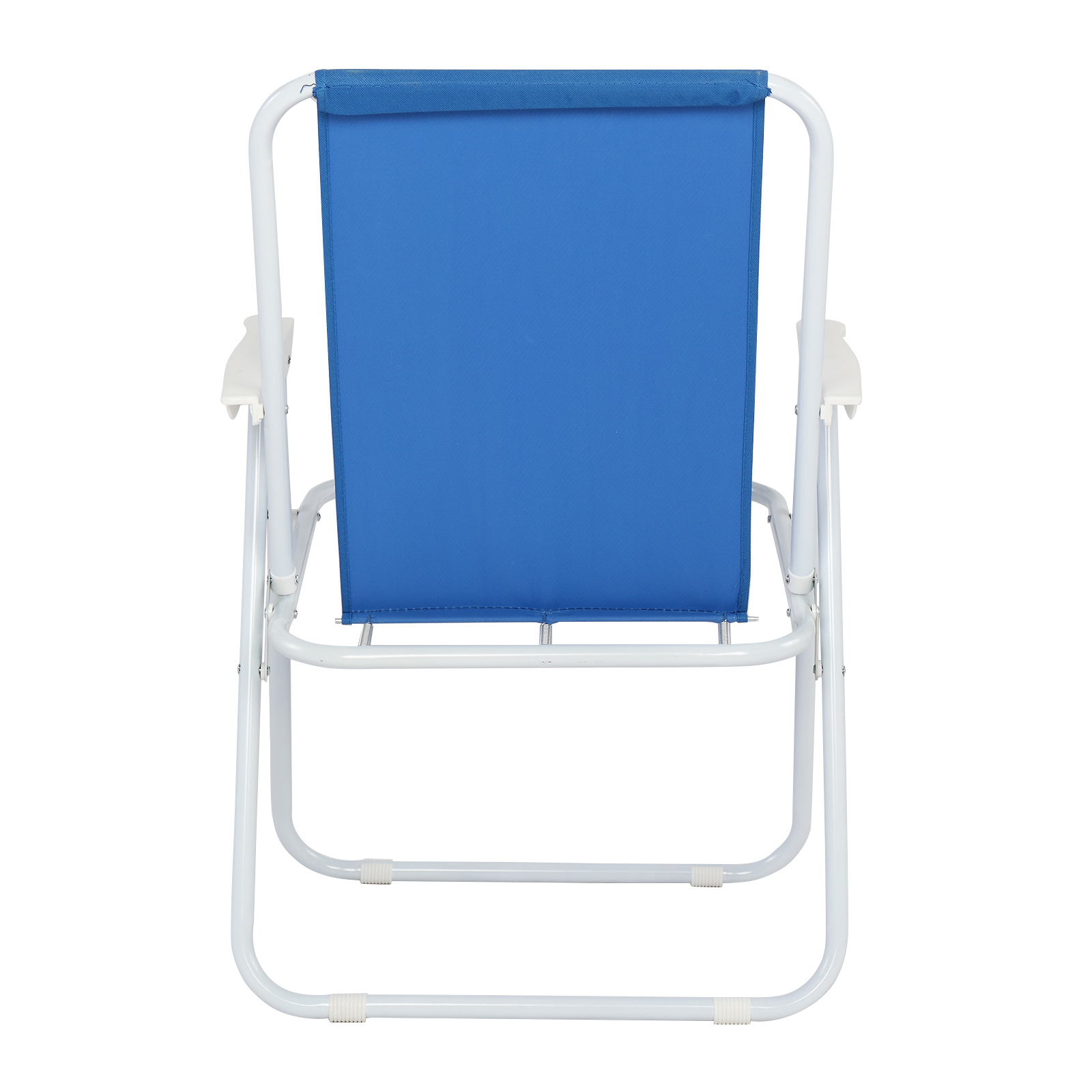 Blue Foldable Outdoor Beach Chair, Oxford Cloth & Iron Pipe Load-Bearing 100kg