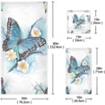 thumbnail image 3 of SKYSONIC Blue Butterflies Bath Towels Soft Absorbent Bath Towels Bath Towel Set of 3 for Home Hotel Bathroom Decor, 3 of 7