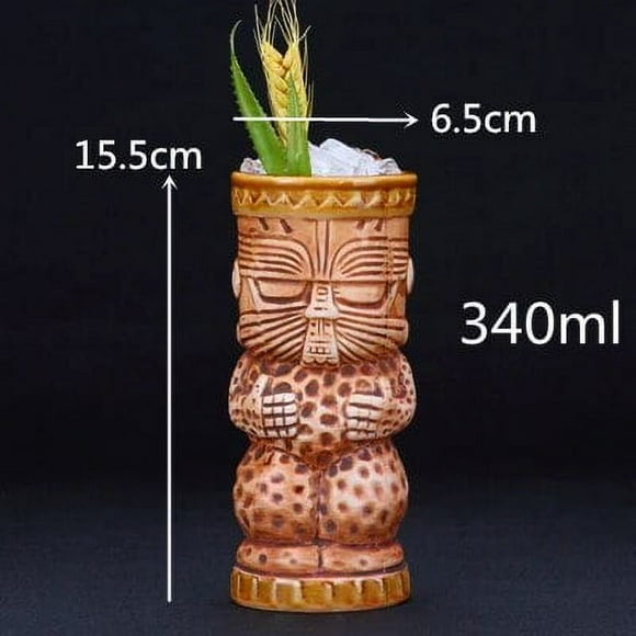 New Hawaii Tiki Mugs Cocktail Cup Beer Beverage Mug Wine Mug Ceramic Easter Islander Tiki Mug 450ml