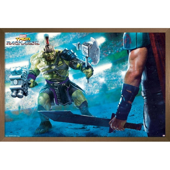 Marvel Cinematic Universe - Thor - Ragnarök - Arena Hulk Wall Poster, 14.725" x 22.375", Framed