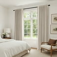 thumbnail image 3 of 100% Blackout Curtains for Bedroom,Set of 2 Panels,72inch Length Faux Linen Thermal Insulated Back Tab Drapes with Room Darkening,50"Wx72"L,Oatmeal, 3 of 7