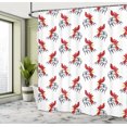 thumbnail image 5 of Ambesonne Rooster Shower Curtain, Farm Animal Head Symbols, 69"Wx84"L, White and Vermilion, 5 of 5