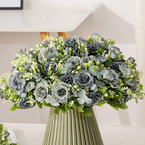 Artificial Flowers Silk Peonies, 1 Bunch Faux Peony Bouquet Florals