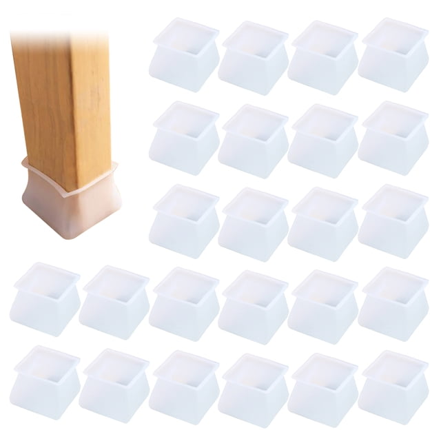 Bangcool 24PCS Chair Leg Cap Square Scratch-proof Chair Leg Protector Furniture Pad