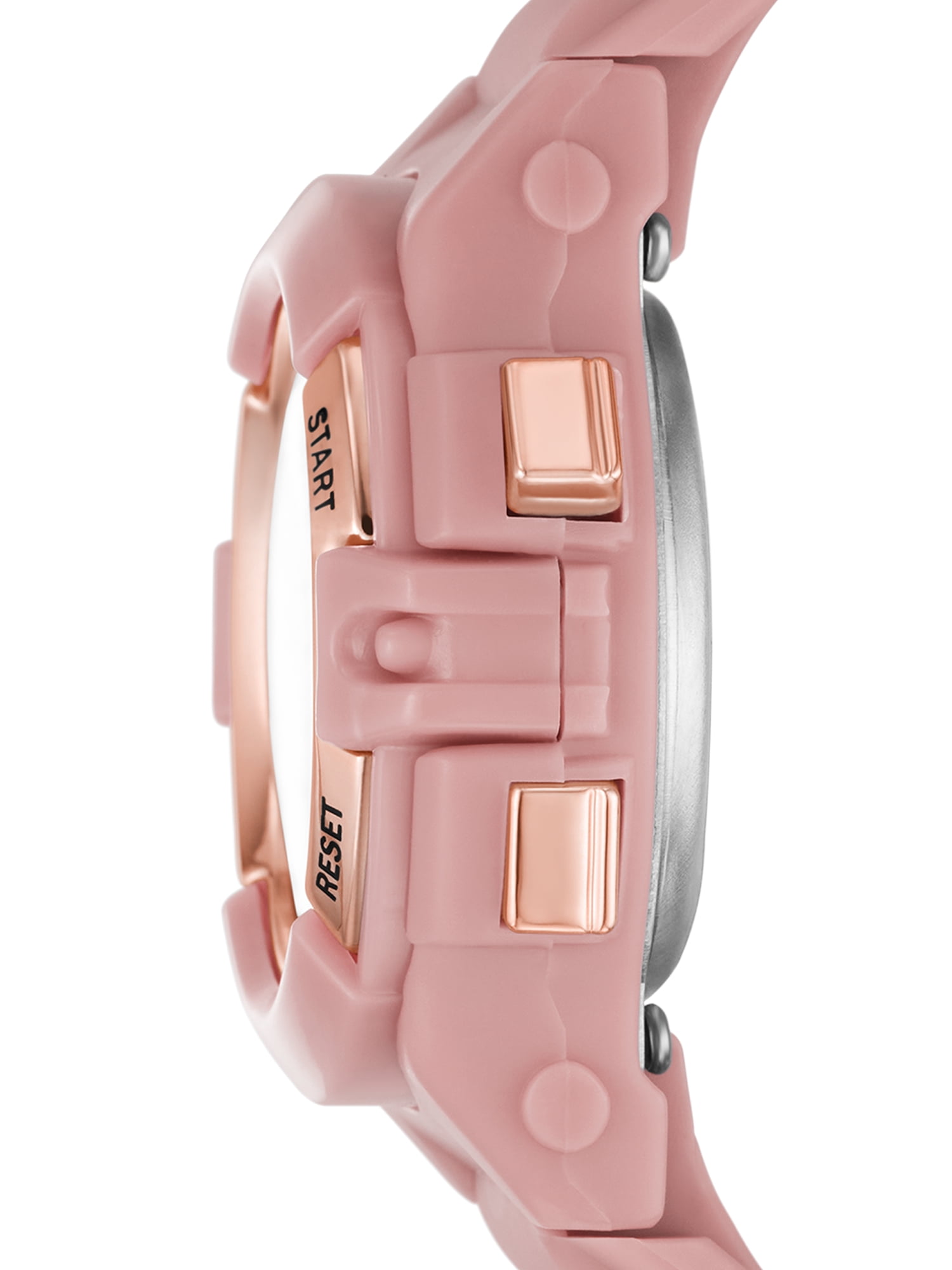 Time and Tru Ladies' Digital Sport Watch, Dusty Rose Round Case, Rose Gold Tone Bezel and Dusty Rose Plastic Strap (FMDOTT108)