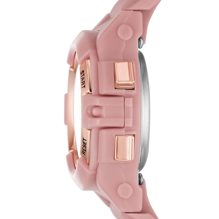 Women\'s Pink Sand Silicone Digital Gold Bezel Water-Resistant Alarm Stop Watch Amazon.com: Gosasa Womens Digital Sports Watch 5ATM  main image 2