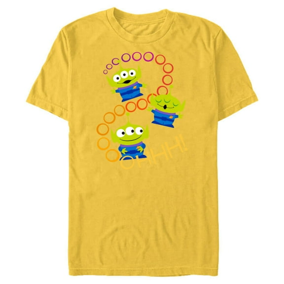 Disney Pixar Toy Story 4 Aliens Rainbow T-Shirt- Short Sleeve Blended T-Shirt for Adults - Customized-Yellow