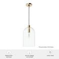 thumbnail image 7 of Hunter - Lochemeade 1-light Alturas Gold, Small Pendant Light, Dimmable, Transitional Style, Cylinder Shaped, for Bedrooms, Kitchens, Dining, Living Rooms - 45228, 7 of 7