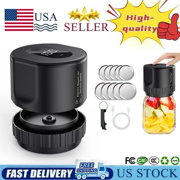 Electric Mason Jar Vacuum Sealer Kit for Wide Mouth and Regular Mouth Mason Jars