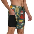 thumbnail image 3 of Daiia Cute Animal Forest Mens Swim Trunks Swim Shorts Quick Dry Swim Shorts with Mesh Lining Pockets-Large, 3 of 9