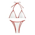 thumbnail image 5 of Siilsaa Women's Triangle Thong Bikini Set Sexy String Brazillian Two Piece Swimsuit Cute Bathing Suit Red,S, 5 of 5