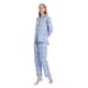 thumbnail image 2 of GLOBAL Conjuntos de Pijamas de Algodón para Mujer, Ropa de Dormir de Manga Larga con Botones, Ropa de Dormir Cómoda, Conjunto de Pijama Suave Azul Blanco Magnolia S, 2 of 6