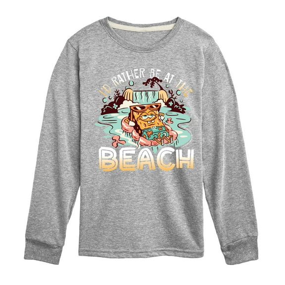 SpongeBob SquarePants - Rather Be At Beach - Toddler & Youth Long Sleeve Graphic T-Shirt