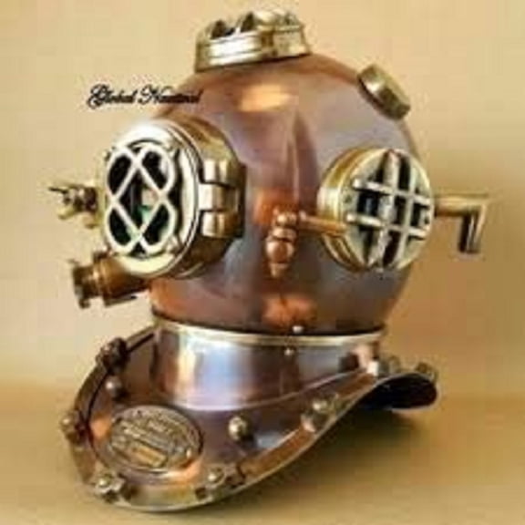 NAUTICALMART 18" Vintage Diving Divers Helm US Navy Helmet Mark V Steel Antique Deep Scuba Sea