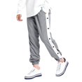 thumbnail image 3 of Mgmyaa Boys Joggers Pants with Side Snap Detail Cotton Sweatpants Elastic Waist Casual Sports School Wear for Kids, 3 of 4
