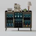 thumbnail image 4 of GloryStar LED Bar Cabinet with Removable Wine Racks & 9 Glass Holders, Modern Storage Sideboard with 2 Doors, Buffet for Kitchen, Dining, or Living Room, 4 of 6