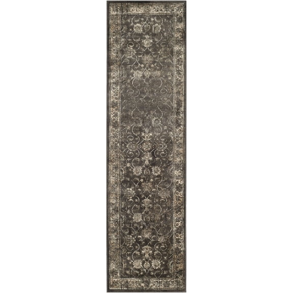 SAFAVIEH Vintage Jaxon Traditional Runner Rug, Soft Anthracite, 2'2" x 16'