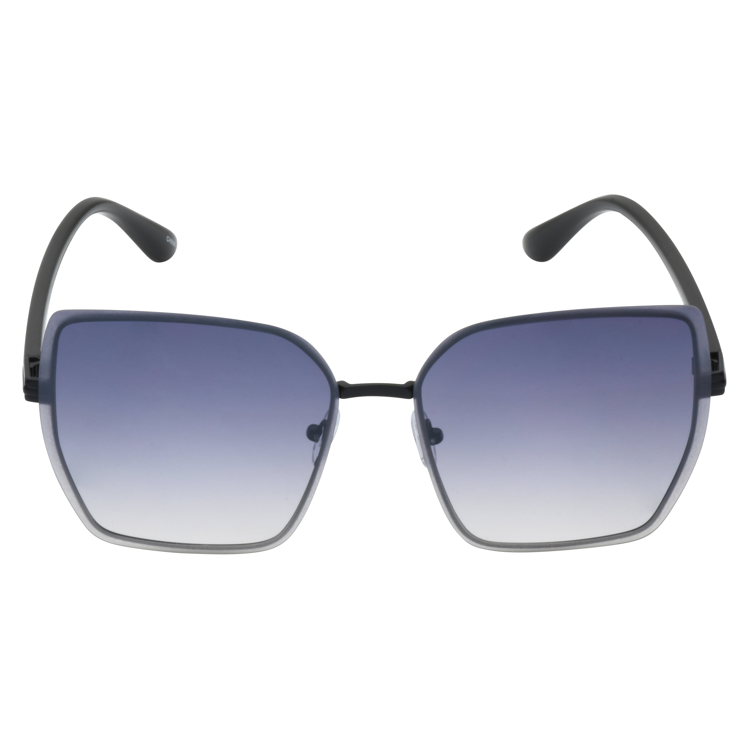 Martha Stewart Women's MS180 Geometric Metal UVA and UVB Protective Square Cat Eye Fashion Sunglasses, 56mm