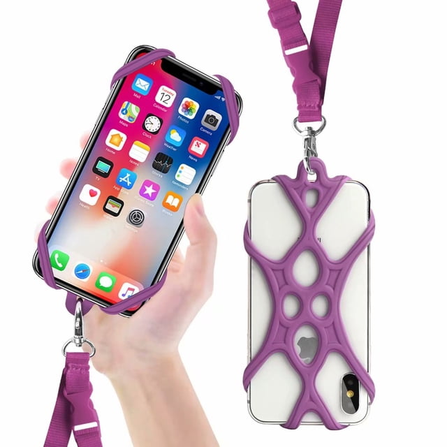 ROCONTRIP 2 in 1 Universal Cell Phone Lanyard Strap Case Holder with Detachable Neckstrap, Assorted Colors, 1 Count