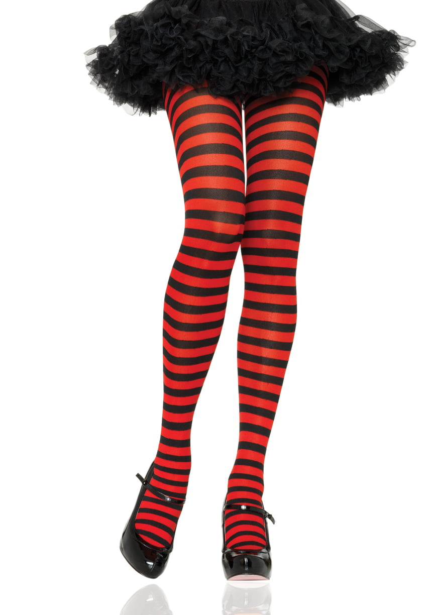 Queens Legs Plus Size Womens Wide Striped Tights