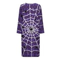 thumbnail image 5 of Xoenoiee Spider Web Print Robe for Women Zipper Robe Halloween Long Sleeves Housecoat Full Length Nightgown Loungewear Long Bathrobe with Pockets, 3XL, 5 of 7
