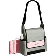 Jeep - Messenger Diaper Bag, Grey With Pink and Black Trim