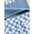 thumbnail image 6 of Bagilaanoe 2pcs Toddler Baby Boy Shorts Set Short Sleeve Letter Print T Shirt Tops + Plaid Shorts 6M 12M 18M 24M 3T Kids Casual Summer Clothes, 6 of 8
