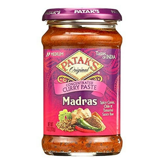 Patak's Madras Curry Paste (Cooking Sauce), 10 Ounces (Case of 6)