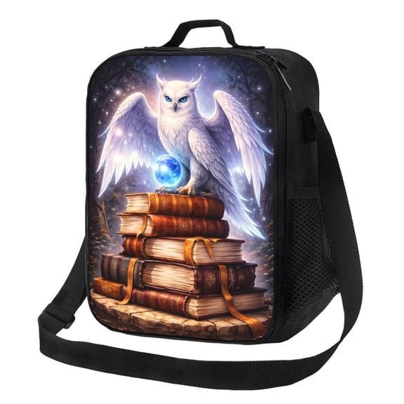 Mystic Owl Lunch Bag Insulated Thermal Box with Shoulder Strap & Handle for Work and Picnic
