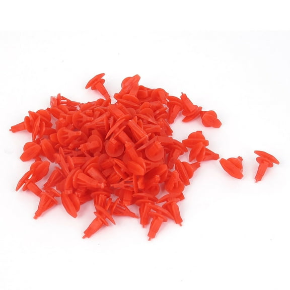 Unique Bargains 100Pcs Vehicle Car Door Trim Fender Plastic Rivets Fastener Retainer Clip Red