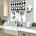 thumbnail image 5 of Bohemia Balloon Curtains for Windows, Bedroom Curtains 54 Inch Length, Retro Abstract Geometric Pattern Boho Black Tie Up Curtains Panels Thermal Insulated Bathroom Curtains Window 42"x54", 5 of 8