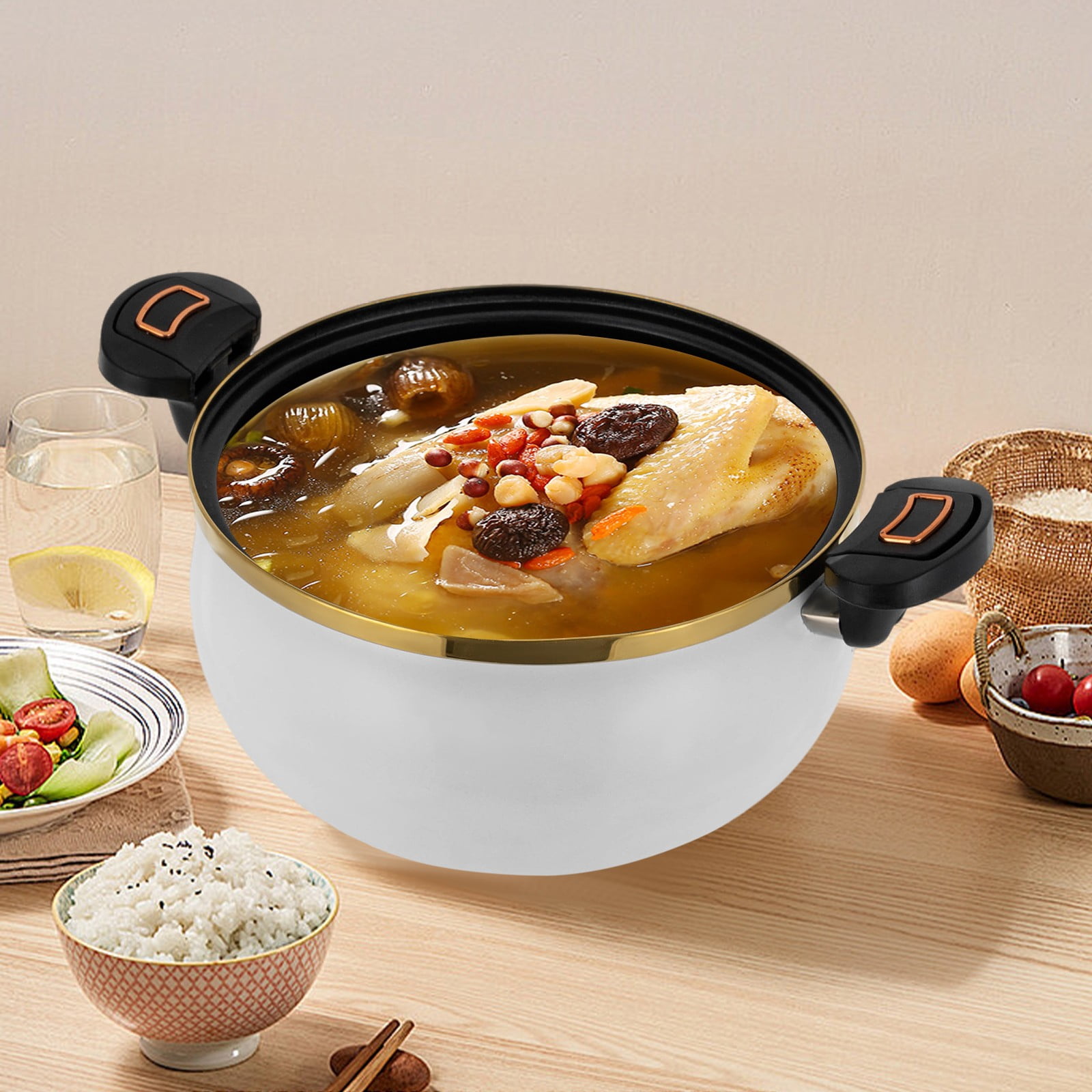 Iron Micro Pressure Cooker 8L Non-Stick Coating Quick Cooking Auto Pressure Relief Commercial Grade for Family/Hotel
