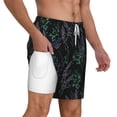 thumbnail image 3 of Goofa Lavender Flowers Printed Men's Swim Trunks Board Shorts Quick Dry Mens Swimming Trunks with Compression Liner,Breathable Fit Hawaii Beach Shorts-3X-Large, 3 of 9