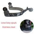thumbnail image 4 of 2x Horse Spurs Anti Rust Western Style Spur for Competition Equipments Black Silver, 4 of 8