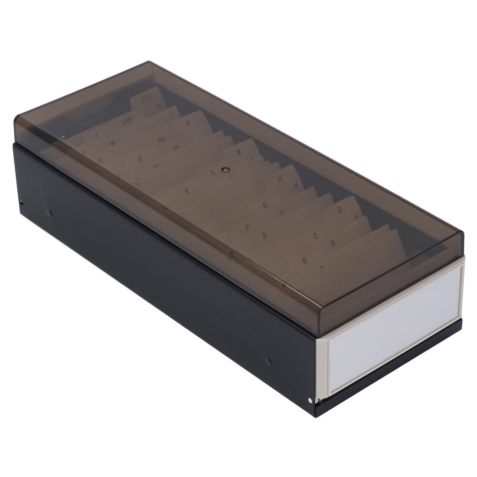 Riousery Index Card Holder Hold 800 Business Cards A To Z Organizer Box with High Transparent Cover for Office and Desktop Black 11.02 x 5.12 x 3.15 inches / 28 x 13 x 8 cm