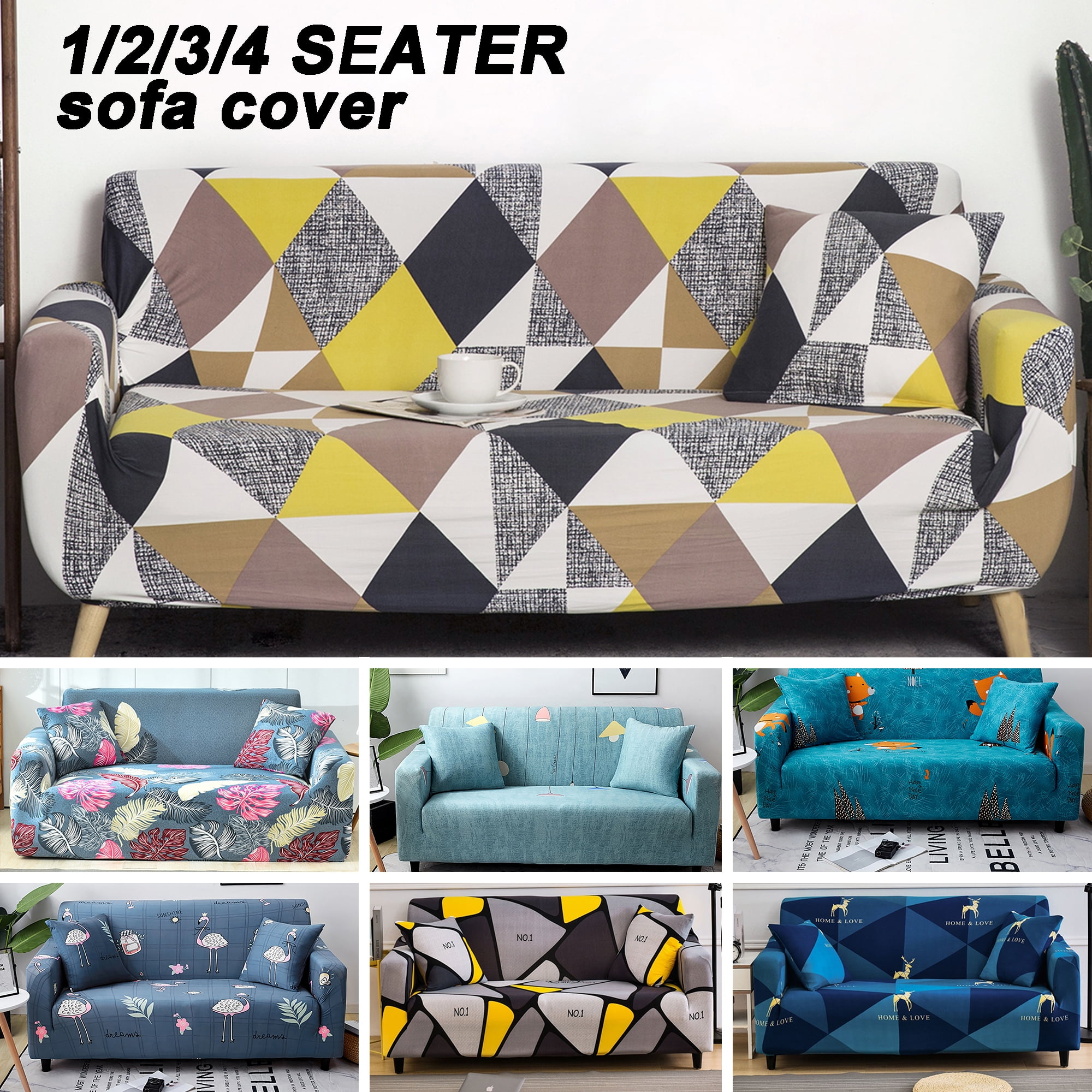 1/2/3/4seat Elastic Universal Sofa Set Covers Spandex Material Multicolor 