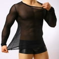 thumbnail image 4 of LilyLLL Mens Sexy Mesh See Through Undershirt Tank Tops Vest T-Shirt Muscle Underwear, 4 of 4