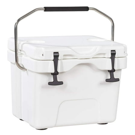16 Quart 24-Can Capacity Portable Insulated Ice Cooler with 2 Cup Holders