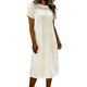 thumbnail image 1 of Vestido de Color Sólido Cuello Redondo de las Mujeres Terciopelo Cremallera Montado Suéter Mini Casual, Vestido Casual de las Mujeres, 1 of 7