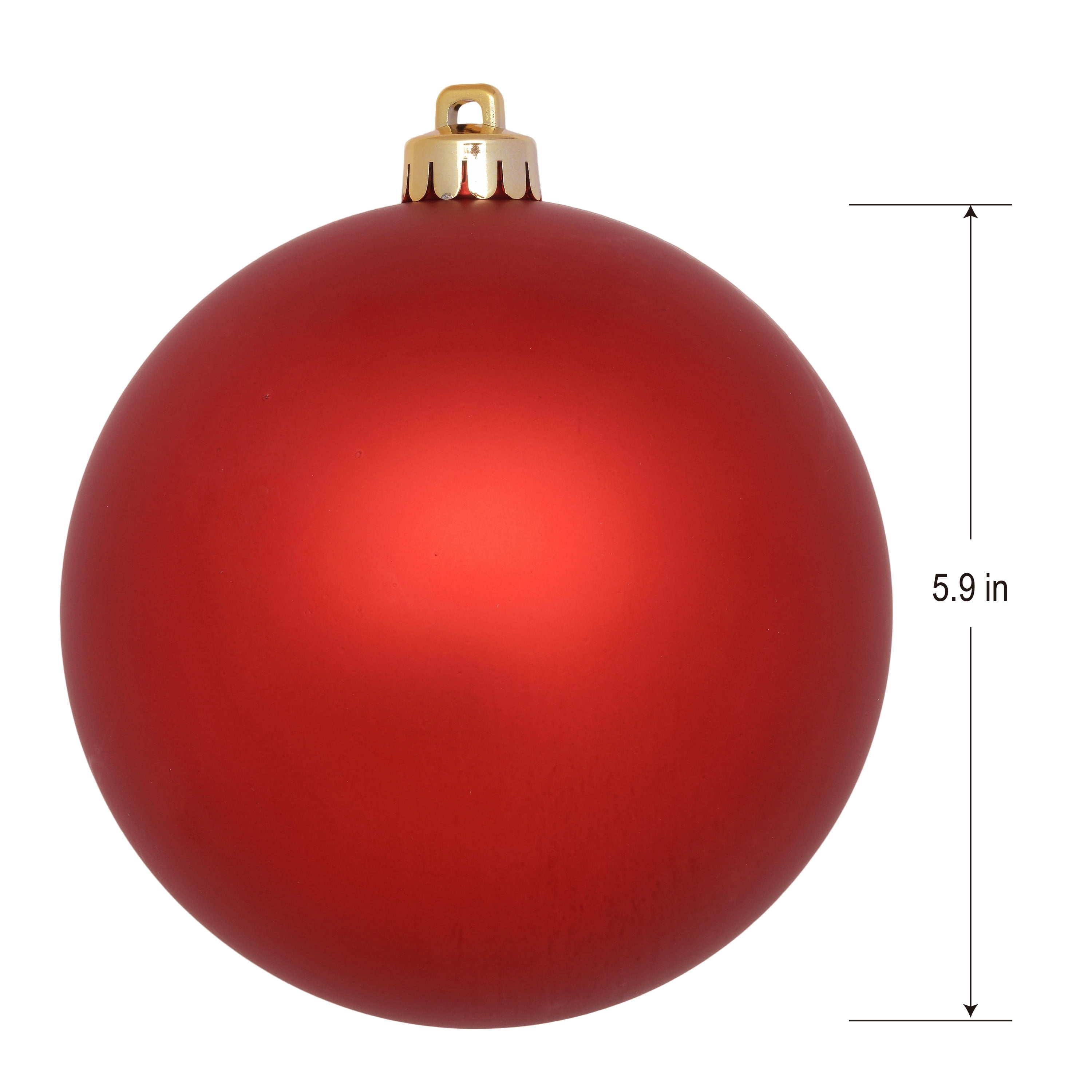 4-Count Matte Red Ball Shatterproof Christmas Ornaments, 6.5", by Holiday Time